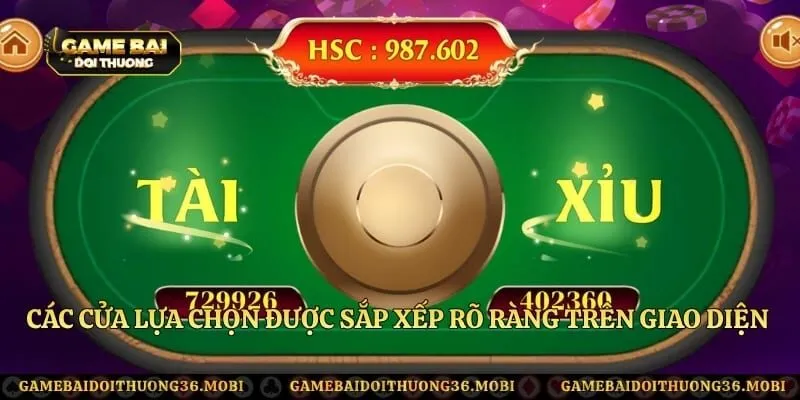 Các cửa lựa chọn được sắp xếp rõ ràng trên giao diện game 